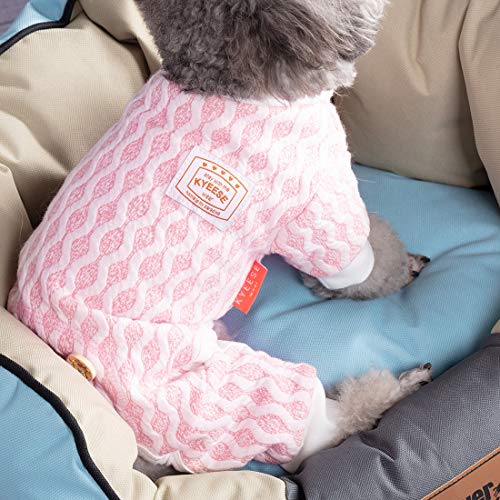 KYEESE Pijama de algodón para perros, mameluco de 4 patas, funda de pelo de perro