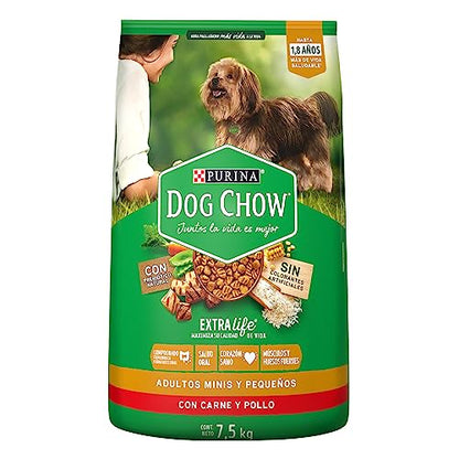 Purina Dog Chow Comida para Perros Adultos, Razas Minis y Pequeñas, 7.5 kg