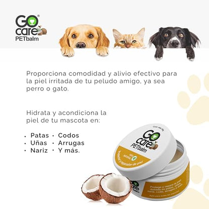Go Care | Bálsamo Natural para Mascotas 50g - Ideal para Perros y Gatos - Protección y Reparación de Piel - 100% Natural - Bálsamo Hidratante para Mascotas