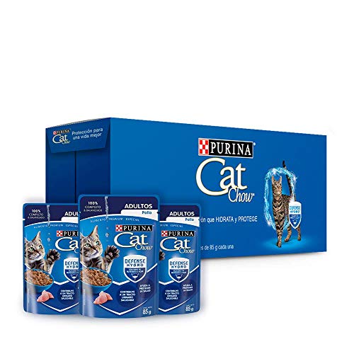 Cat Chow Defense Hydro Adulto Pollo Alimento Húmedo Pack 24 Pzas de 85g