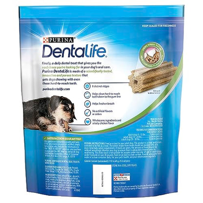 Purina DentaLife Mini golosinas para perros de cuidado bucal diario 17,1 oz. Bolsa, paquete de 1