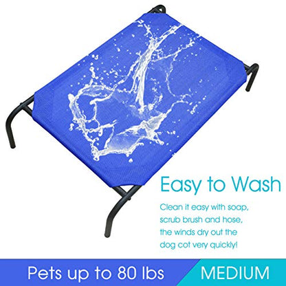 Cama elevada para mascotas portátil con marco de acero resistente, cuna para mascotas con enfriamiento elevado de PHYEX