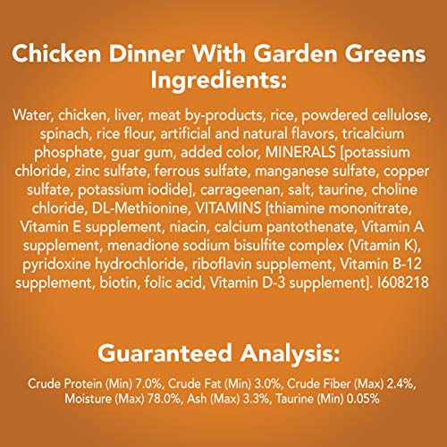Purina Friskies Cena de pollo con paté de interior con verduras de jardín Comida húmeda para gatos - (24) 5.5 oz. latas