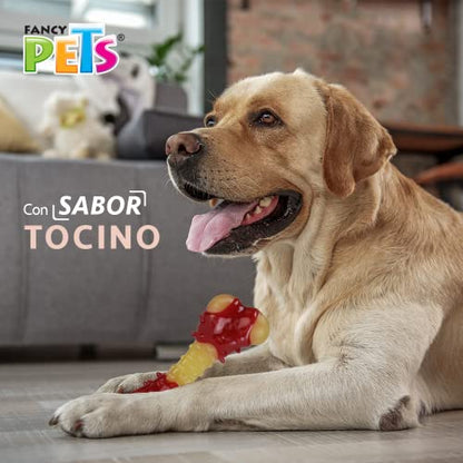 Fancy Pets Juguete Dental en Forma de Hueso con Sabor Tocino Tamaño Mediano para Perro