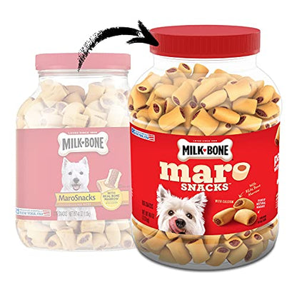 MaroSnacks de hueso de leche para perros de todos los tamaños, con médula de hueso real, perros pequeños, Rojo, 1,13 kg