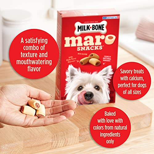 MaroSnacks de hueso de leche para perros de todos los tamaños, con médula de hueso real, perros pequeños, Rojo, 1.13 kg