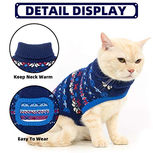 Suéter clásico de copo de nieve para perro – suave engrosamiento para perro gato abrigo, ropa de punto de invierno para mascotas para clima frío