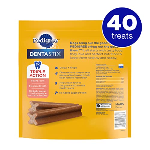 Pedigree DENTASTIX Beef Flavor Large Treats for Dogs - Value Pack 2.08 Pounds 40 Treats
