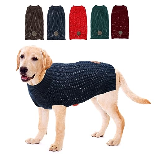 Suéteres para perros grandes, reflectores, ropa de punto para otoño e invierno de Kyeese
