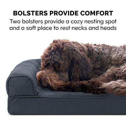 Cama ortopédica para perro Furhaven XL, estilo sofá acolchado con funda extraíble y lavable, color gris hierro, Jumbo (XL)