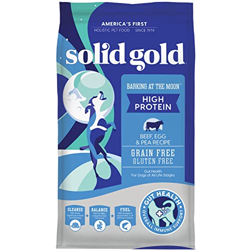 Solid Gold Barking at the Moon Holistic Grain Free Dry Dog Food, Beef, Eggs & Peas, All Life Stages, 24lb (Packaging May Vary)