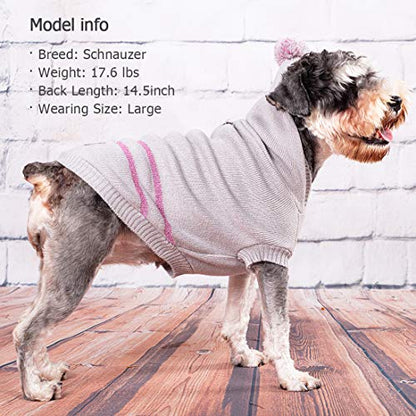 KYEESE Suéter para perro pequeño reflectante con patrón de copo de nieve con agujero para correa, sudadera con capucha para perro, suéter de punto cálido para mascotas