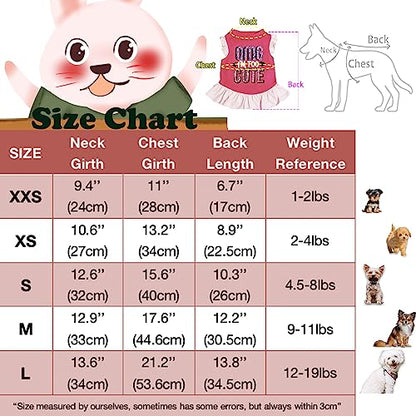 XPUDAC Camisa de vestir para perro de 4 piezas, falda para cachorro, lindo vestido para perro, ropa de verano para perros pequeños y gatos (ángel rosa, XXS (1-2 libras))
