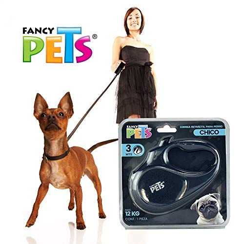 Fancy Pets Correa Retráctil para Perro y Gato Chico Color Negro