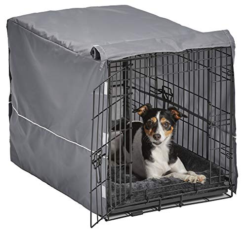 New World Double Door Dog Crate Kit | Dog Crate Kit Includes One Two-Door Dog Crate, Matching Gray Dog Bed & Gray Dog Crate Cover, 30-Inch Kit Ideal for Medium Dog Breeds