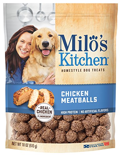 Milo'S Kitchen Golosinas para perros con albóndigas de pollo, 18 onzas