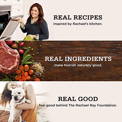 Rachael Ray Nutrish Alimento seco natural para perros, receta de pavo, arroz integral y venado, 26 lb