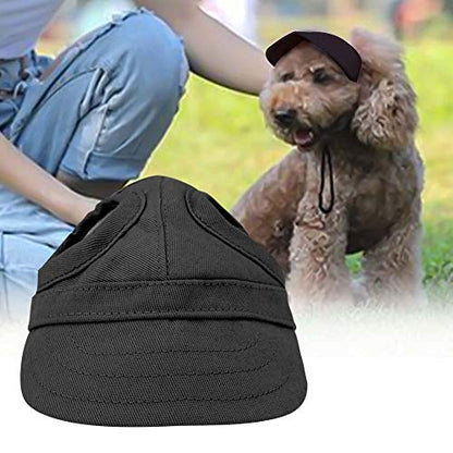 Fditt - Sombrero de protección solar para mascotas con correa ajustable (negro L)