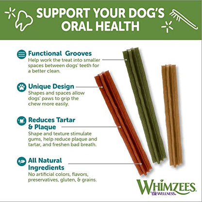 WHIMZEES WHZ317 - Natural Grain Free Dental Dog Treats, Medium Stix, Bag of 14