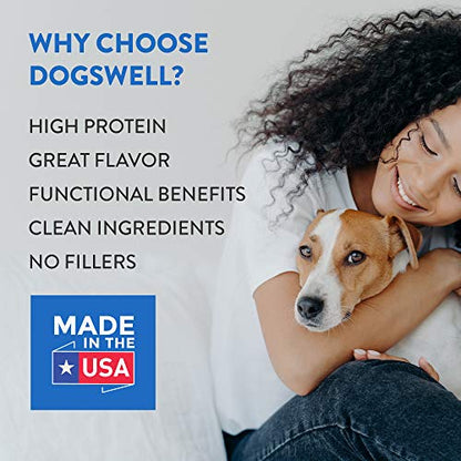 DOGSWELL Hip & Joint Dog Treats 100% Meaty, Grain Free, Glucosamine Chondroitin & Omega 3, Chicken Soft Strips 20 oz
