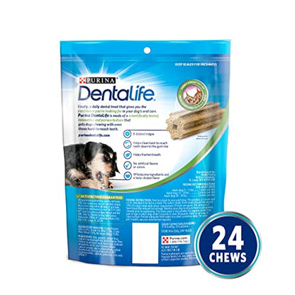 Purina DentaLife Fabricado en instalaciones de EE. UU. Masticables dentales para perros de razas de juguete; Mini diario - 24 CT. Bolsa