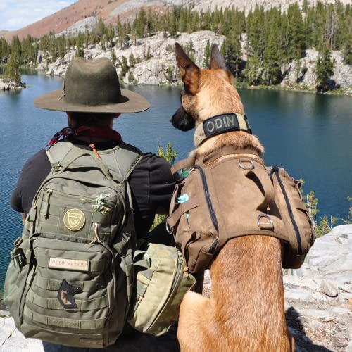 OneTigris Dog Pack Hound Mochila de viaje de camping senderismo mochila para perros medianos y grandes (marrón, mediano)