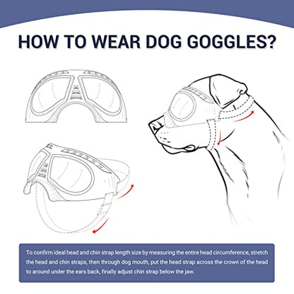Namsan Lentes de Sol para Perros Medianas-Grandes UV Gafas para Perro Prueba de Viento-Nieve Gafas de Mascota, Marco Suave, Negro