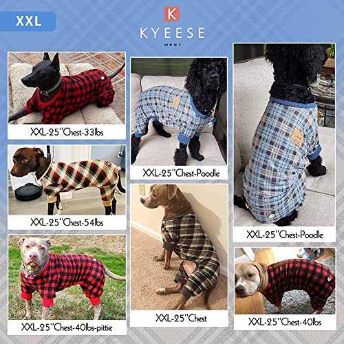 KYEESE Pijamas a cuadros para perros grandes, elásticos y suaves, para perros, mameluco, funda para pelo de perro