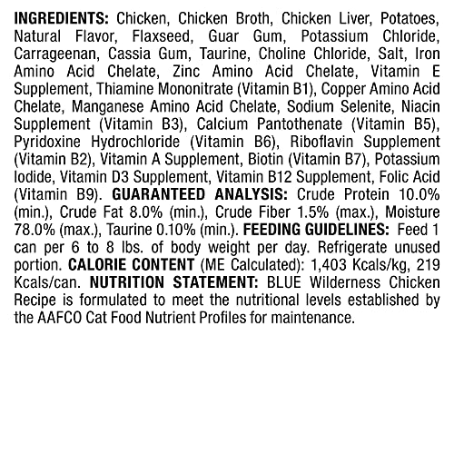 Blue Buffalo Chicken Formula Wet Cat Food, 5.5 oz Can, Pack of 24
