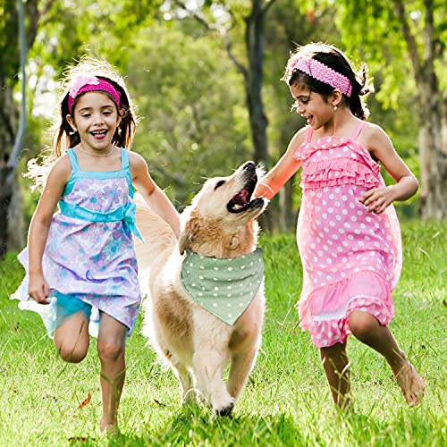 CHOIEO 5 pañuelos para perro, bufandas de algodón lavables para perro, pañuelos para mascotas, doble impresión reversible, adecuado para perros pequeños, medianos y grandes, gatos, mascotas (rosa+azul+amarillo+morado + verde)