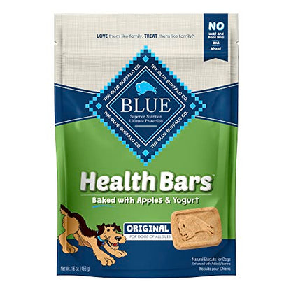Barras saludables Blue Buffalo para perros, yogur de manzana, bolsa de 16 onzas