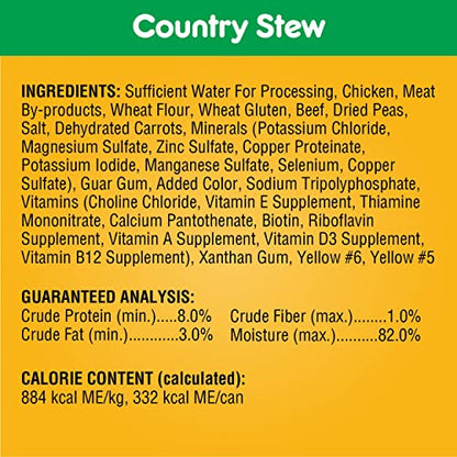 PEDIGREE CHOICE CORTES EN SALSA Paquete variado de comida húmeda enlatada para perros adultos, guiso campestre y sabor a pollo y arroz, (24) 13.2 oz. latas
