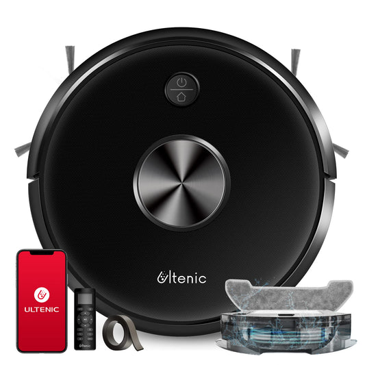 Ultenic Robot Vacuum and Mop Combo, 3000Pa Robotic Vacuums Cleaner Powerful and Quiet, Vacuum Robot with Schedule, Smart Navigation, Works with Alexa, Ideal for Pet Hair, Hard Floor and Carpet