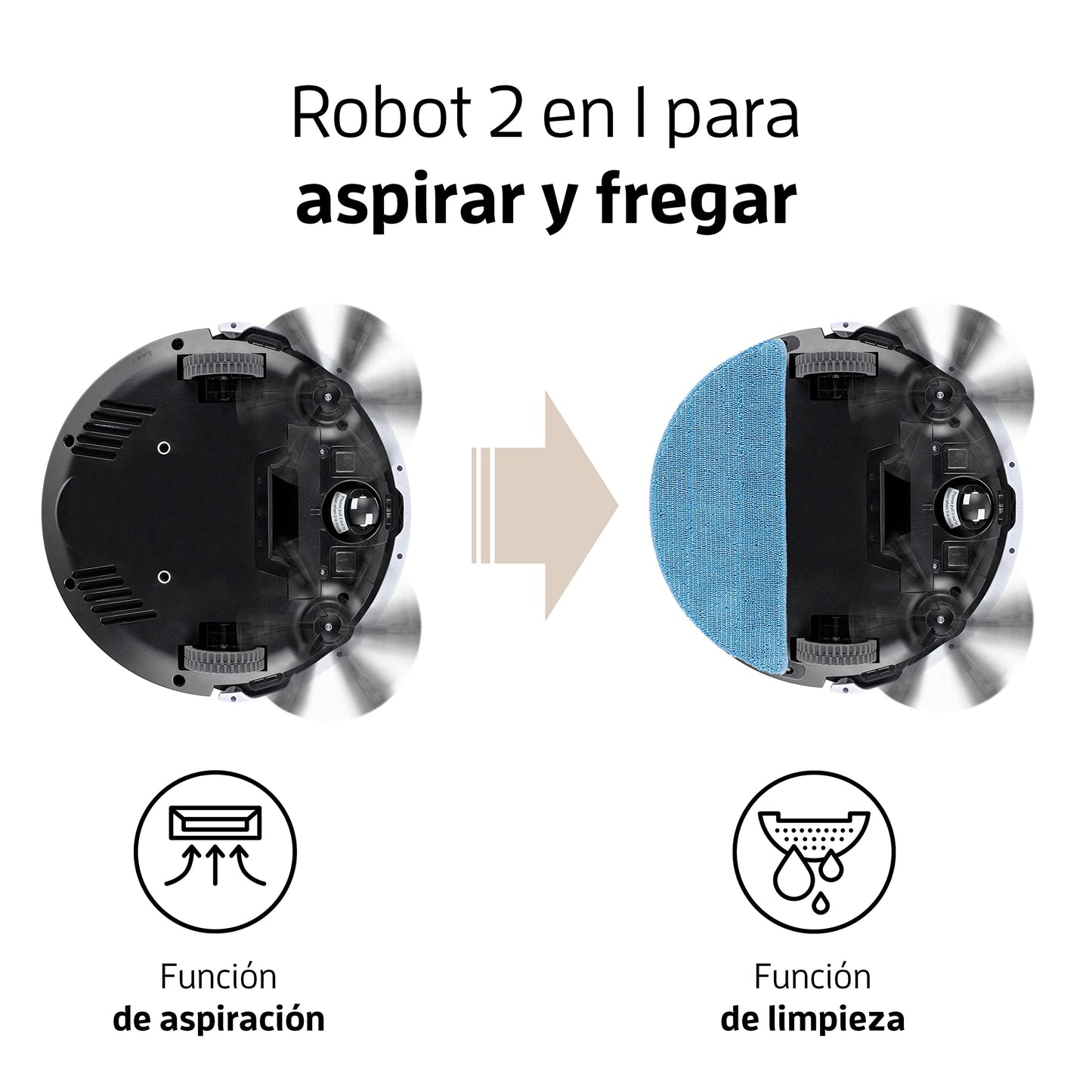 ZACO Robot aspirador y fregasuelos V5x con WiFi, Alexa, Google, App, Aspiradora y fregadora 2en1 para suelos duros, madera, parquet y alfombras, Robots aspiradores para perros y pelos de mascotas